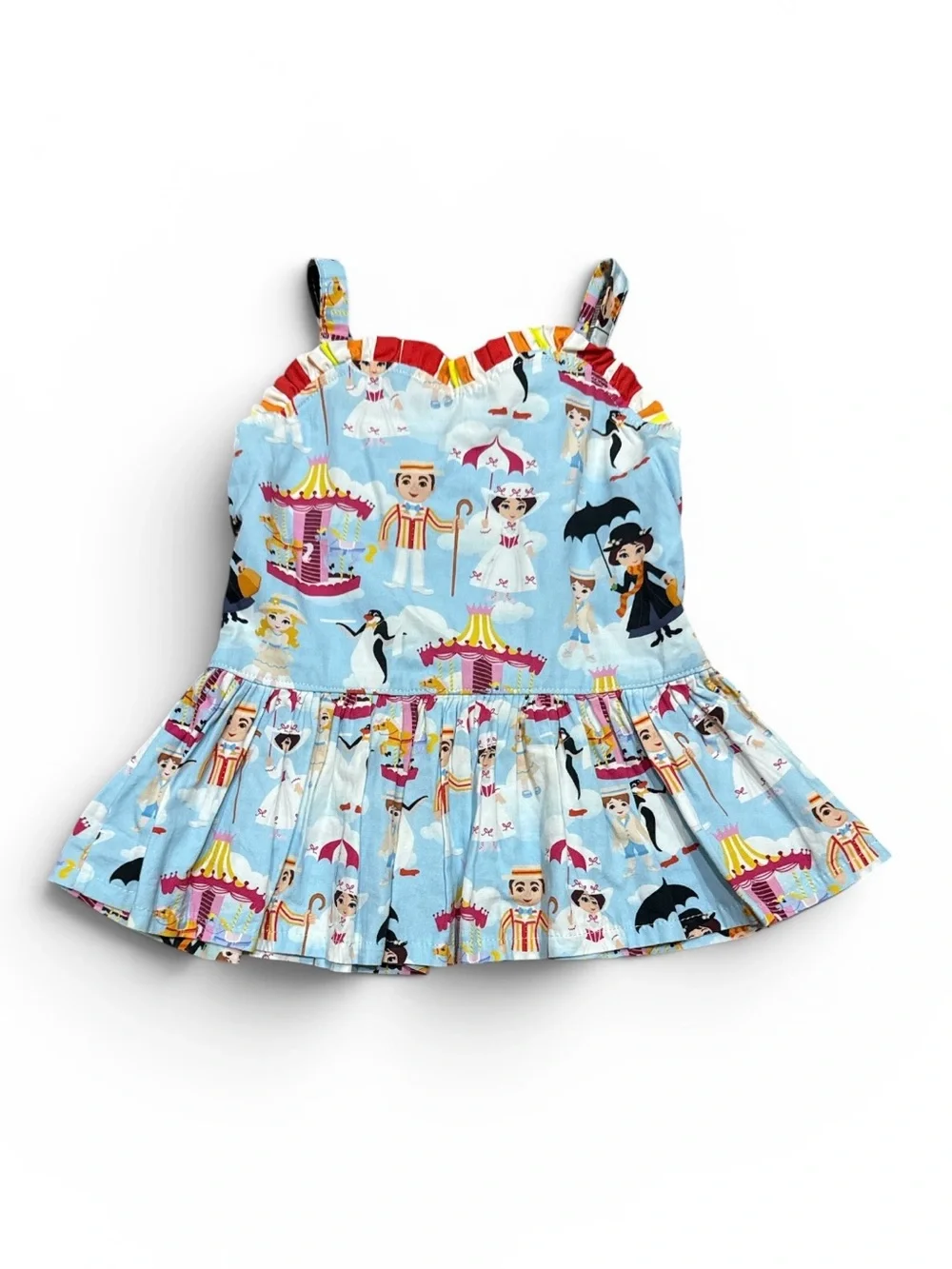 Mary Poppins Girls Sleeveless Smocked Tank Top Disney